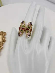 Authentic Sacred Harmony Ring: 14k Gold Plated Multistone of Balance and Unity