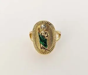 Authentic Gold Plated Saint Jude Ring / Oro Laminado San Judas Juditas Tadeo Anillo