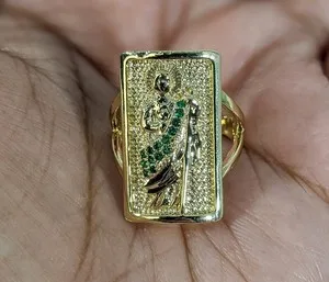 Authentic Gold Plated Saint Jude Ring / Oro Laminado San Judas Juditas Tadeo Anillo