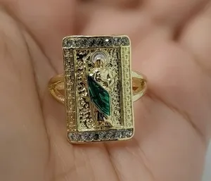 Authentic San Judas Oro Laminado Anillo Ajustable Saint Jude Gold Plated Adjustable Ring