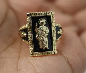 Authentic San Judas Oro Laminado Anillo Ajustable Saint Jude Gold Plated Adjustable Ring