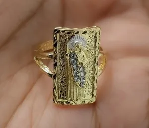 Authentic San Judas Oro Laminado Anillo Ajustable Saint Jude Gold Plated Adjustable Ring