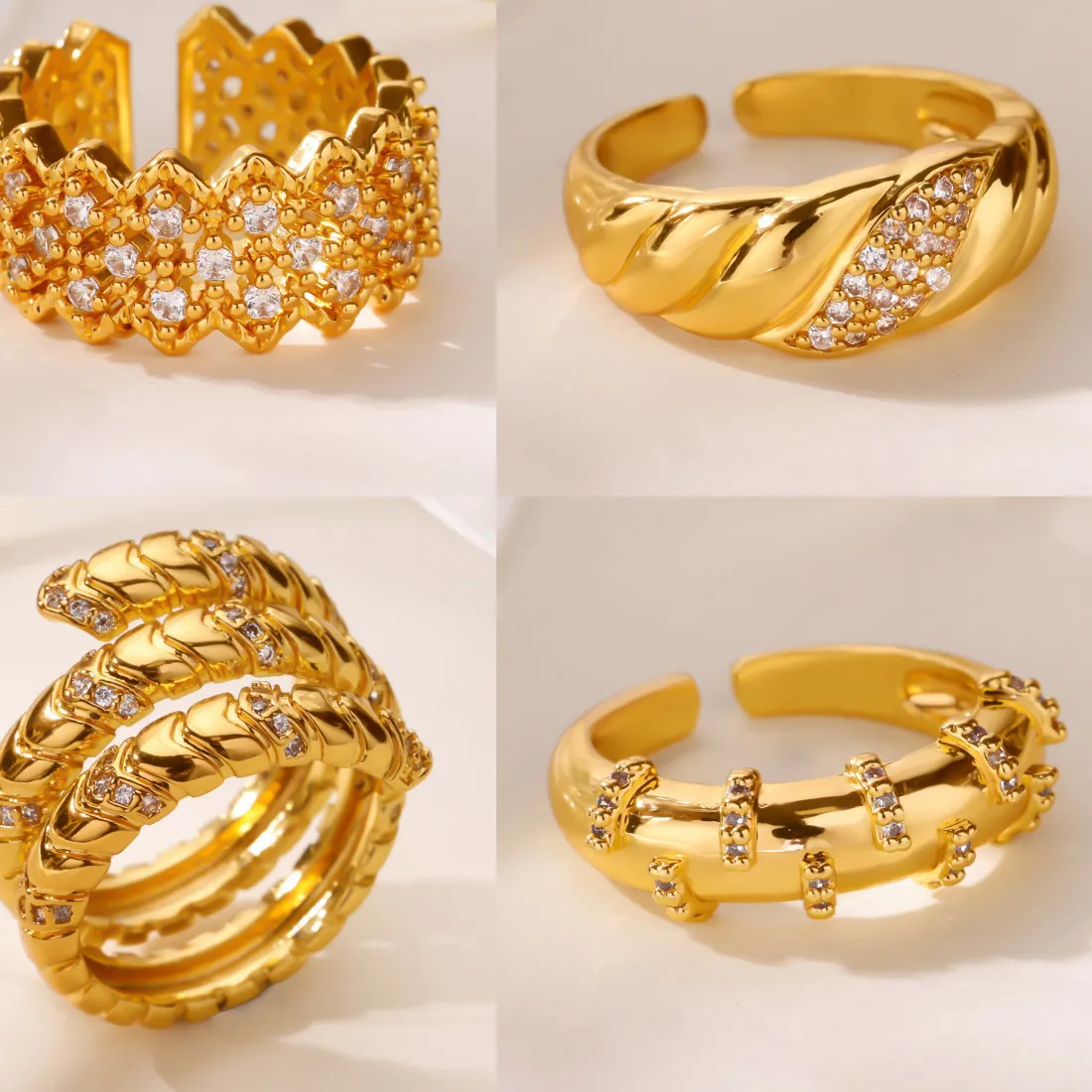 Authentic The Golden Lattice of Eternal Union Open Ring