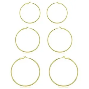 Authentic Sterling Silver 14K White Gold Plated Big Hoop Earrings 40mm 50mm 60mm