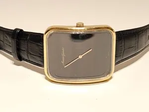 Authentic VINTAGE RARE LUXURY BIG 50-40mm CURVED MEN'S GOLD PLATED WATCH"MAURICE GUERDAT"
