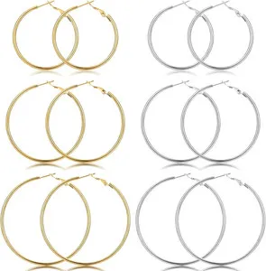 Authentic Empowering Goddess Earrings: 6 Pairs of 14K Gold Plated Hoop Jewels for Women