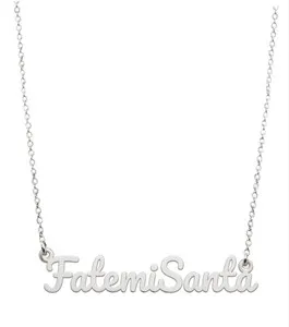 Authentic FATEMI SANTA Women Necklace Pendant 925 Silver Gold Plated Length 40-45-50 cm