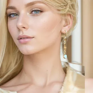 Authentic Sleeping Beauty Nature Turquoise Dangle Drop Earrings Silver Gold Plated Hook