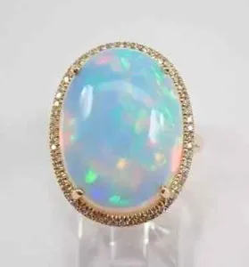 Authentic 3.00Ct Oval Cut Nature Fire Opal Halo Anniversary Ring 14K Yellow Gold Plated