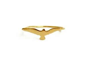 Authentic Bird Ring for Women – Unique Nature-Inspired Jewelry, Gold Plated Ring, Silver