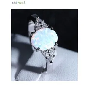 Authentic 2.00Ct Oval Cut Nature Fire Opal Solitaire Engagement Ring 14K White Gold Plated