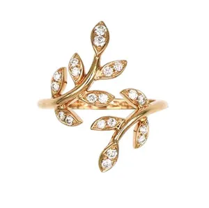 Authentic Leaf Vine Ring Gold Plated Nature Wrap Ring Jewelry Band Ring For Him