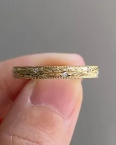 Authentic The Verdant Oath: Nature-Inspired Moissanite Gold Band