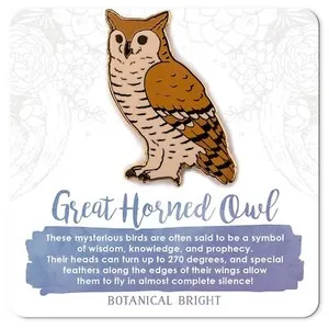 Authentic Great Horned Owl Enamel Pin - Gold Plated Nature Jewelry - Wildlife Brooch