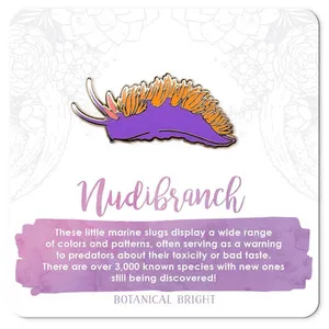 Authentic Nudibranch Sea Slug Enamel Pin - Gold Plated Nature Jewelry - Sea Life Brooch