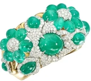 Authentic The Verdant Leaf: A 14K Gold-Plated Emerald Talisman
