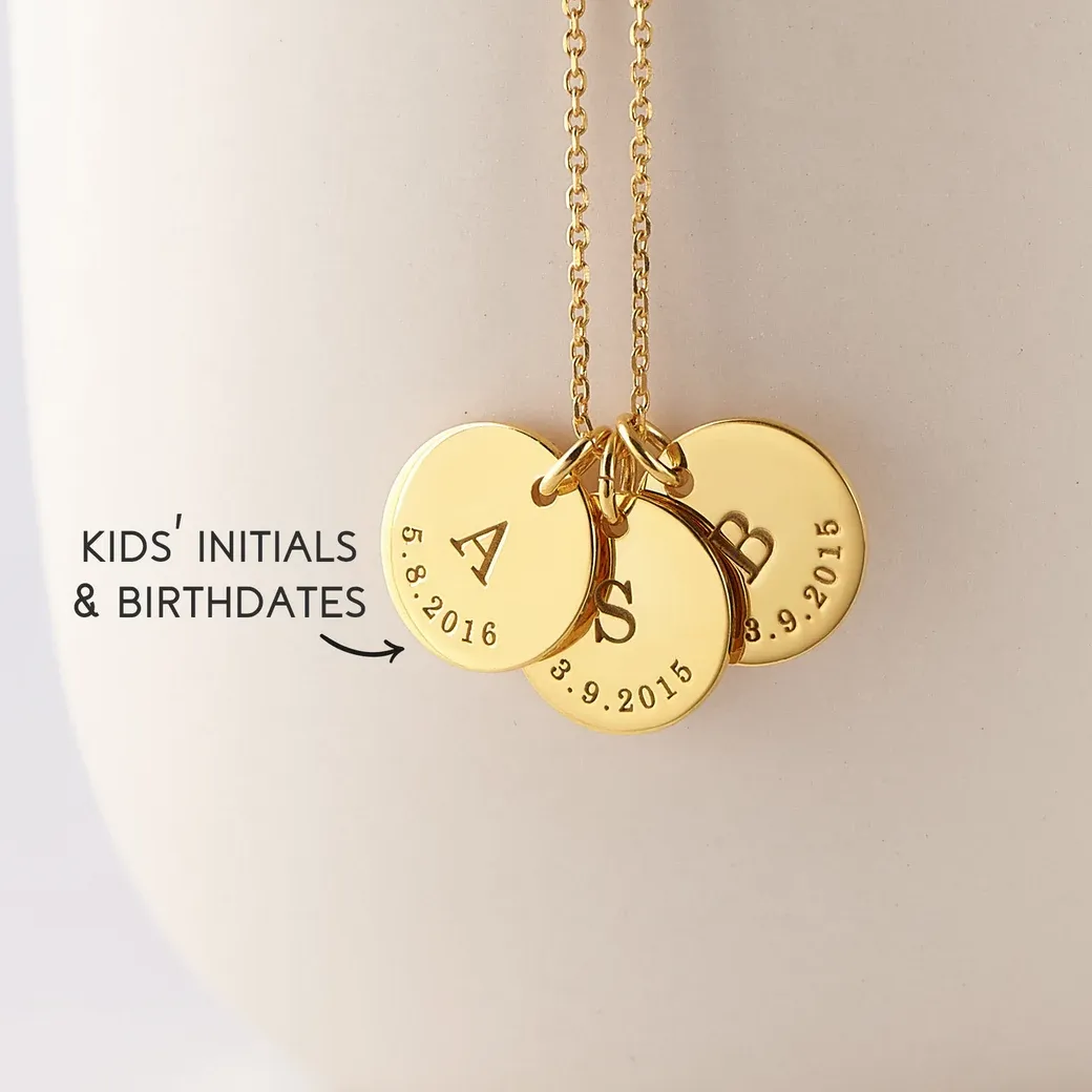 Authentic Personalized Children's Initials Necklace Silver Mom Necklace Kids Initials Necklace For Mom Jewelry Mothers Day
