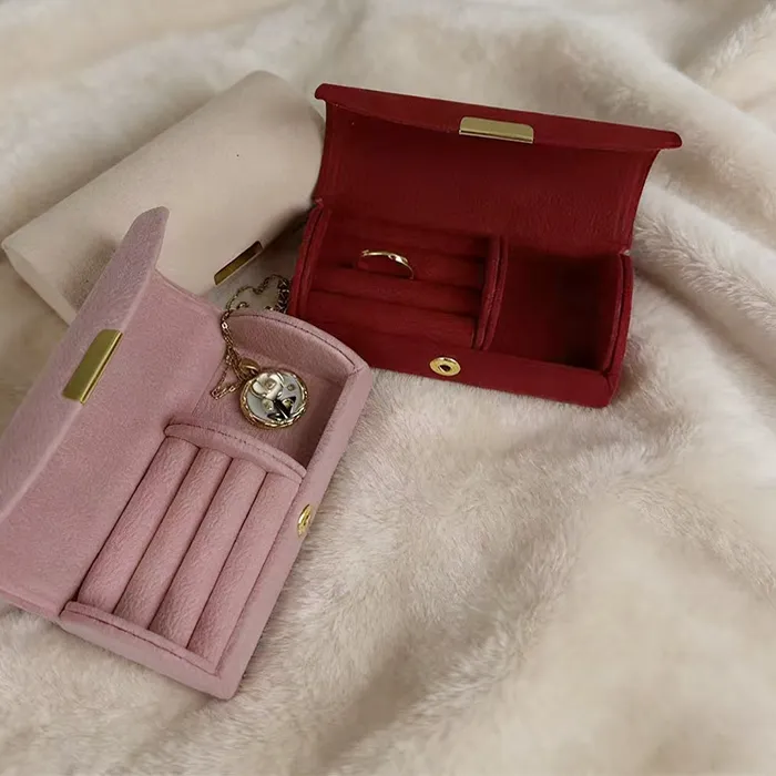 Authentic Ladies' Luxury Velvet Jewelry Organizer,Fade-Resistant Ring Storage, Ideal for Birthdays, Mother’s Day and Valentine’s Day