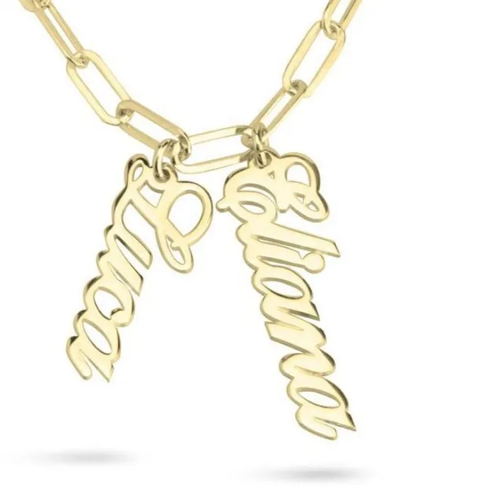 Authentic Customized Multiple Name Necklace Paper Clip Necklace Multiple Name Necklace Mother's Day Christmas For Mother