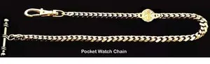 Authentic Gold Plated Very Strong Ornate Pocket Watch Chain With