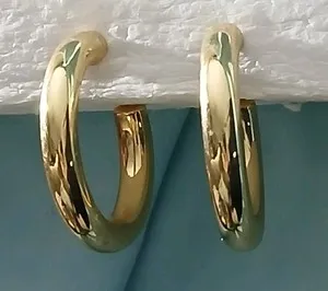 Authentic Golden Solar Arc Hoop Earrings