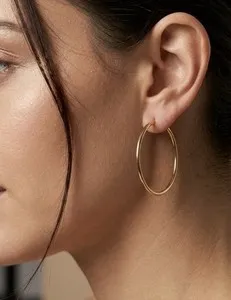 Authentic Celestial Orbit Hoops: Radiant Gold-Plated Sacred Circles