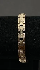 Authentic Lacoste Metropole Men’s Link Bracelet Gold Plated Medium 8 In