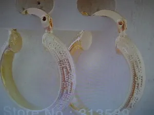 Authentic MEDIUM SMALL HOOP EARRINGS 18k YELLOW GOLD PLATED GREEK KEY DESIGN