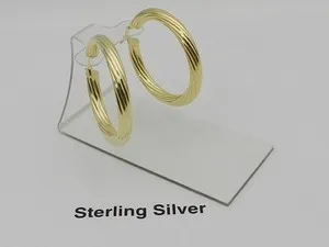 Authentic Sacred Geometry Earrings - Medium Hoop Gold-Plated Sterling Silver Amulet