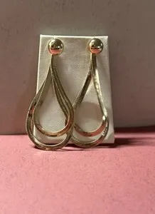 Authentic Gold Plated Earrings, medium size