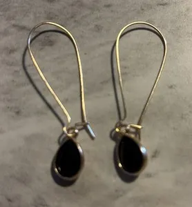 Authentic Eclipsed Obsidian: The Midnight Glass Gold-Plated Earrings