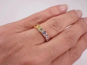 Authentic 2Ct Pear Cut Multi-stone Women's Engagement Ring 14K Yellow Gold Plated