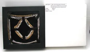 Authentic 2 Vtg 14KT Yellow Gold Plated/Silver Plated Multi Chain Necklace & Bracelet Sets