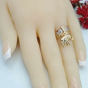 Authentic The Golden Pachyderm of Fortune Multi-Tone Sacred Elephant Ring