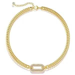 Authentic Uxvwez 18K Gold Plated Multi Diamond Necklace Gold Silver for Women