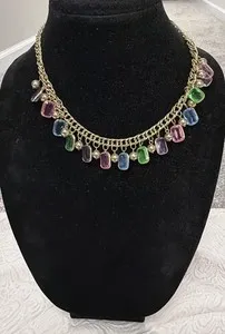 Authentic Celestial Aurora Gold‑Plated 18‑Inch Crystal Harmony Necklace