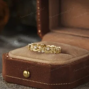 Authentic 1 Ct Round Cut Simulated Diamond Full Eternity Band Ring 14k Yellow Gold Plated