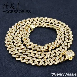 Authentic 16"-40"MEN Full ICY CZ 12mm Gold Plated Miami Cuban Necklace*171