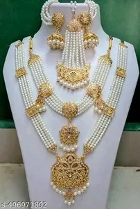 Authentic INDIAN PAKISTANI BOLLYWOOD GOLD PLATED JEWELRY NECKLACE SETS FULL JEWELLERY SET
