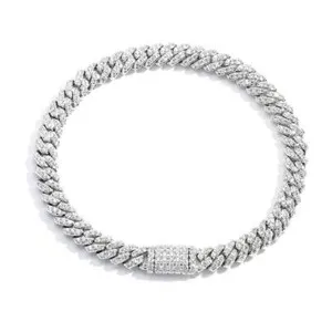 Authentic 6MM Miami Cuban Link Chain Full Iced CZ Out Necklace Gold Plated