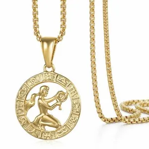 Authentic Unlock Your Cosmic Destiny - 12 Constellation Horoscope Zodiac Sign Gold Plated Pendant