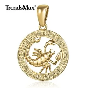 Authentic Gold Plated Zodiac Sign Constellation Pendant Necklace with Free Chain