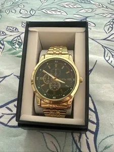 Authentic Gold Plated Watch With Box. Sign Of Use But Still In Good Condition