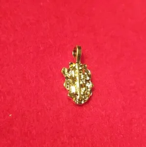 Authentic 14KT GOLD PLATED NUGGET $ DOLLAR SIGN CHARM PENDANT - 408