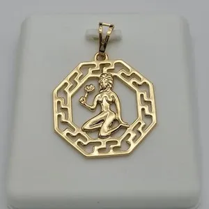Authentic Align with the Cosmos: 18k Gold Plated Constellation Horoscope Zodiac Sign Pendant