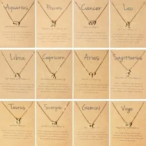 Authentic Cosmic Harmony: Gold-Plated Zodiac Sign Necklace