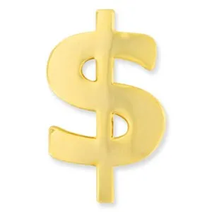 Authentic PinMart's Gold Plated Money Dollar Sign Symbol Lapel Pin