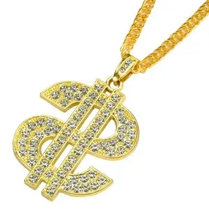 Authentic Dealoco Hip Hop Gold Chain Long Gold Plated Accessories Mens Dollar Sign