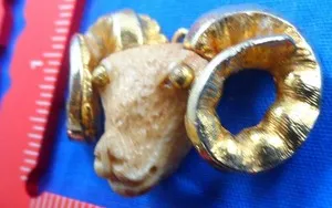 Authentic Vintage Gold Plated Pendant Razza Ram Aries Sign Large Statement Piece- Nice!