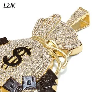 Authentic Miami Cuban Curb Chain Necklace 10mm 30" In & XL Cash Money Sign Bag Gold Plated